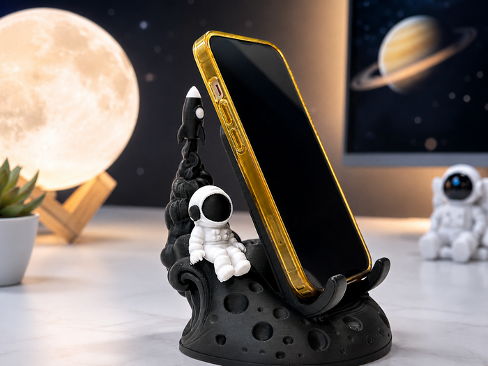 Astronaut Rocket Phone Stand – Moon Desk Dock