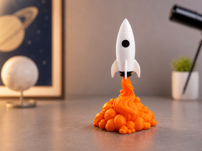 Rocket Launch Desk Buddy - Space Decor