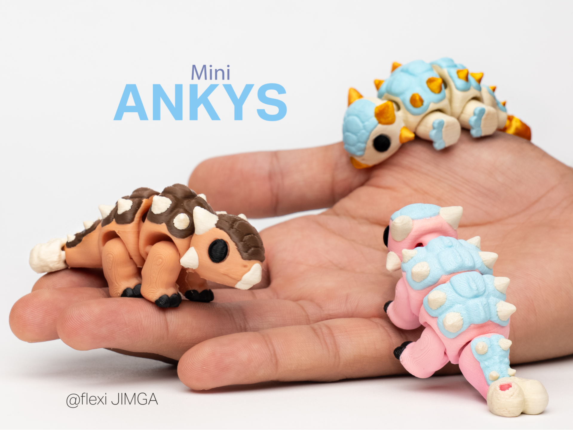 Mini Articulated Ankylosaurs  Keychain Version