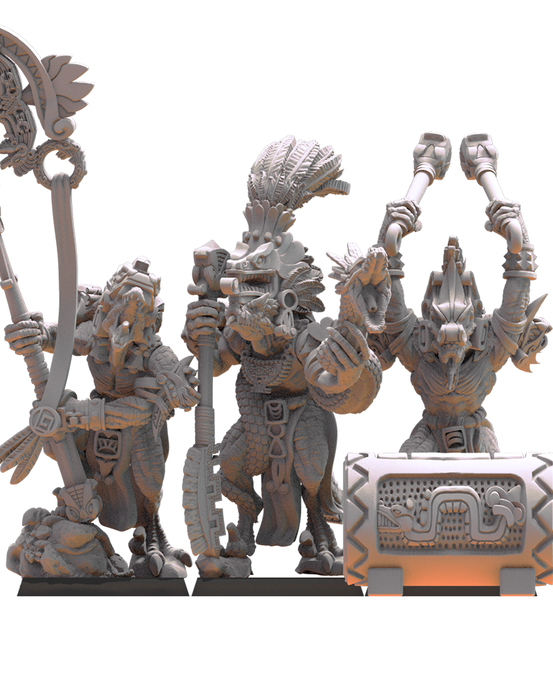 Coatl Guard Command Group - Lost Kingdom Miniatures