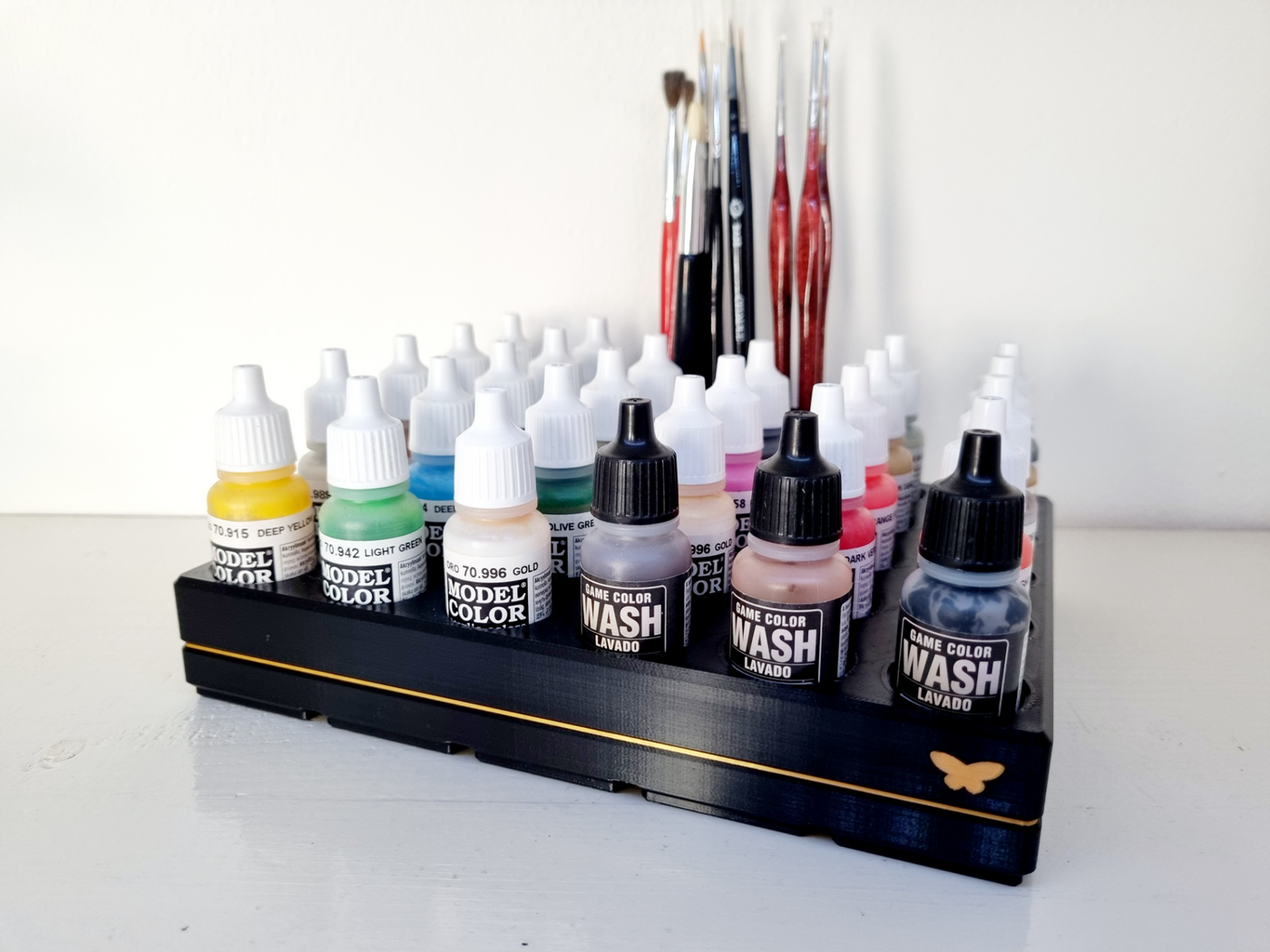 Gridfinity Paint Station Aesthetic Black Gold