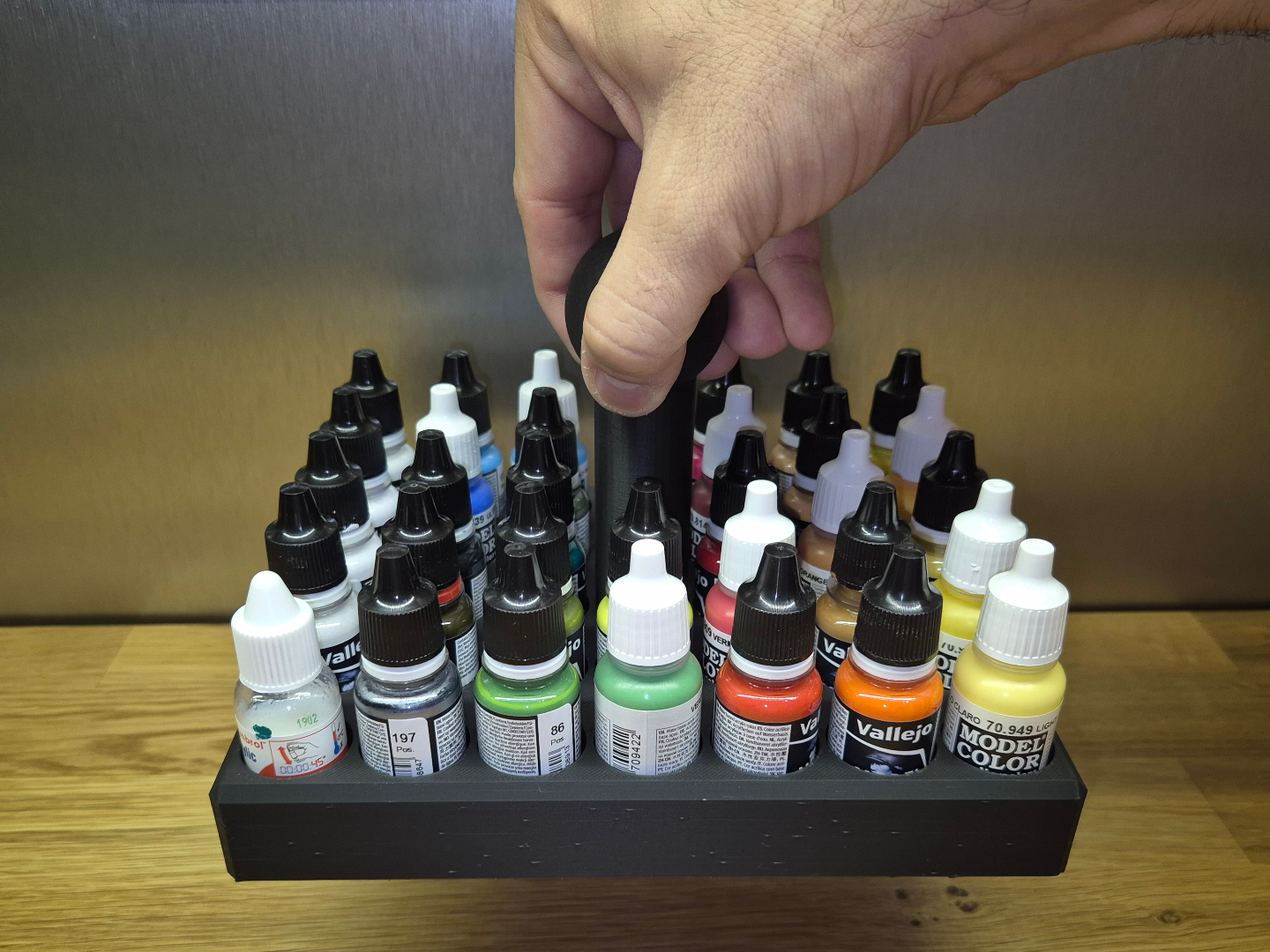 34 piece Vallejo, AP, GSW paint rack 25 mm bottle