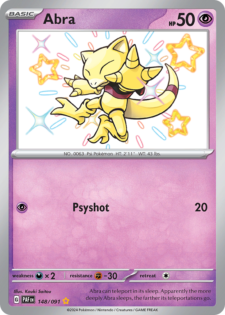 Pokemon Abra Paldean Fates 148 Img (3640) R3 C1