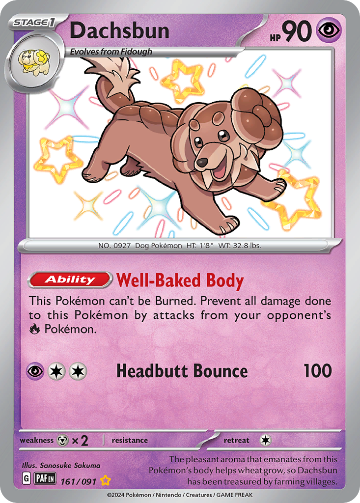 Pokemon Dachsbun Paldean Fates 161 Img (3627) R1 C3