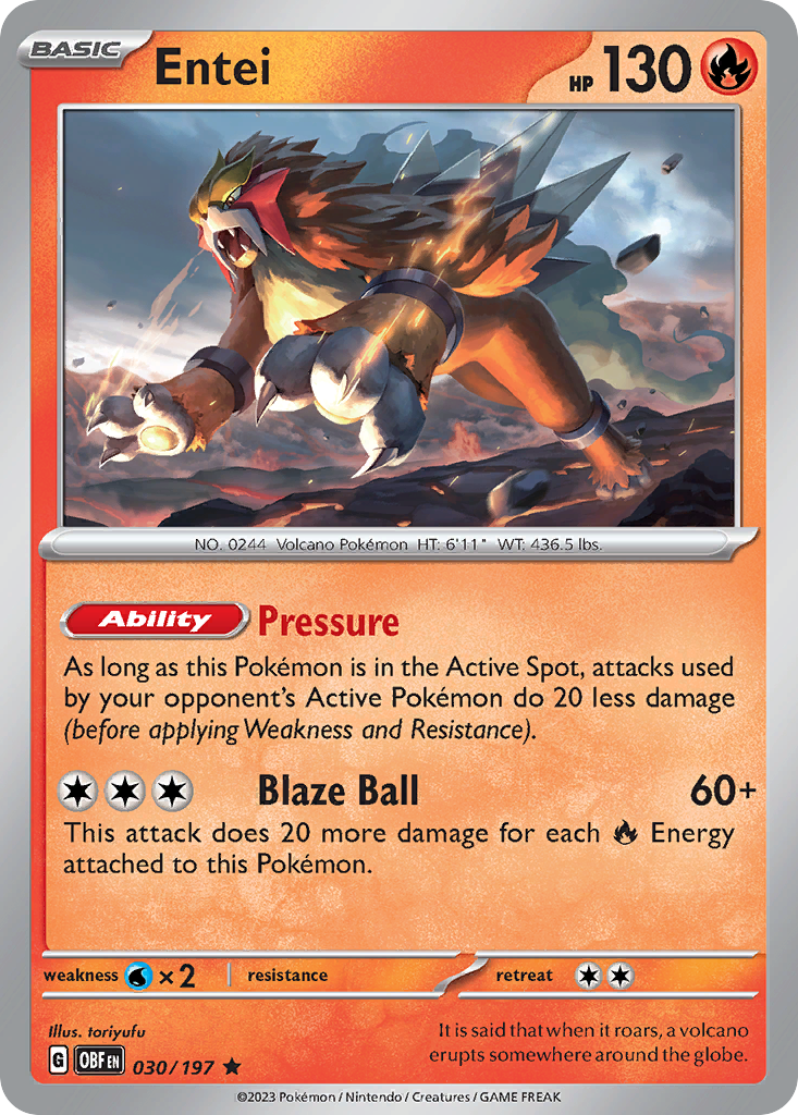 Entei - Obsidian Flames #30