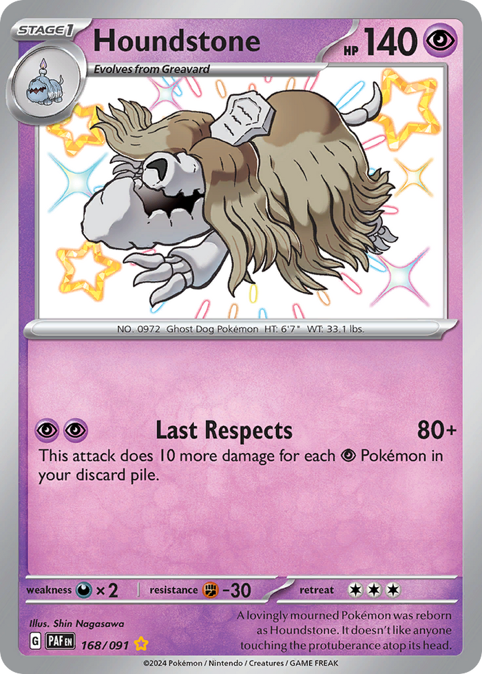 Pokemon Houndstone Paldean Fates 168 Img (3627) R3 C2