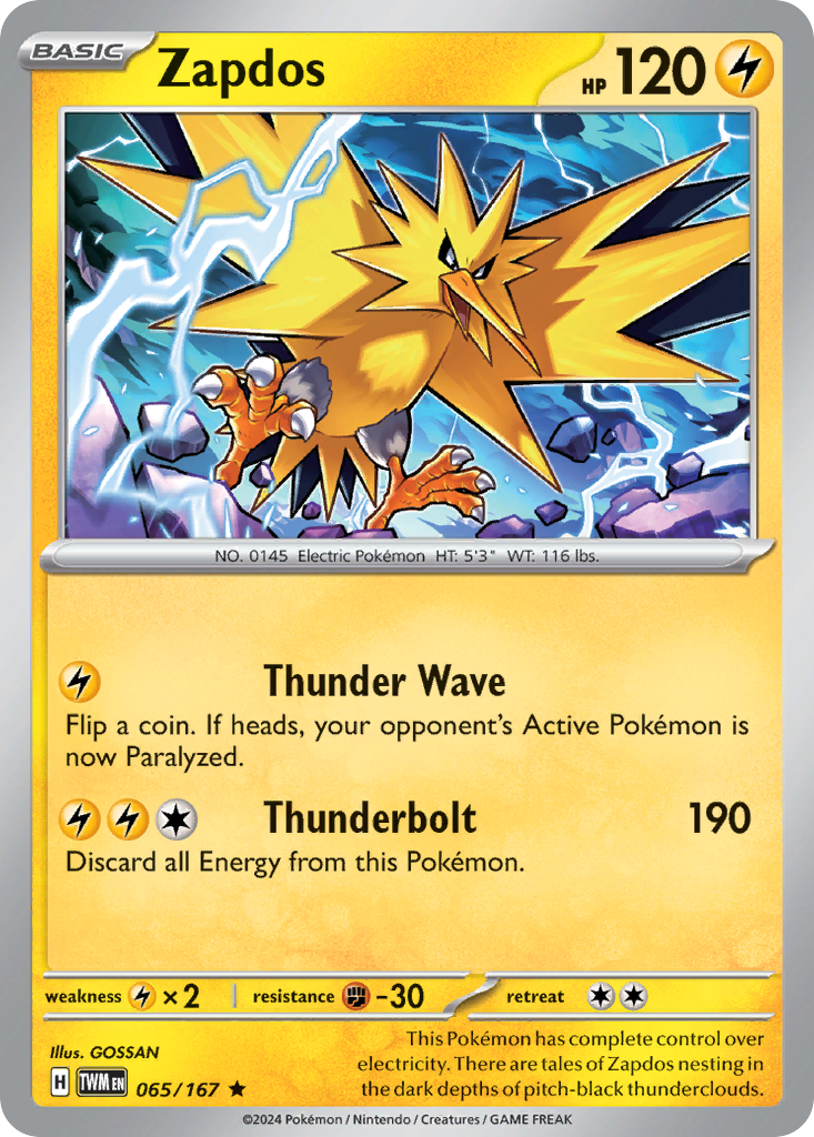 Pokemon Zapdos Twilight Masquerade 65 Img (3665) R1 C2